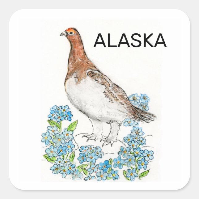 Alaska Quadratischer Aufkleber (Vorderseite)