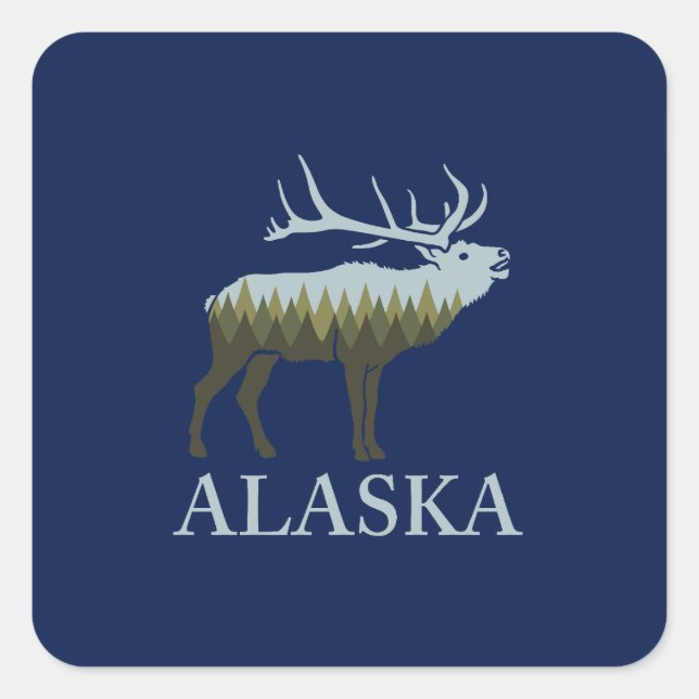 Alaska Quadratischer Aufkleber (Vorderseite)