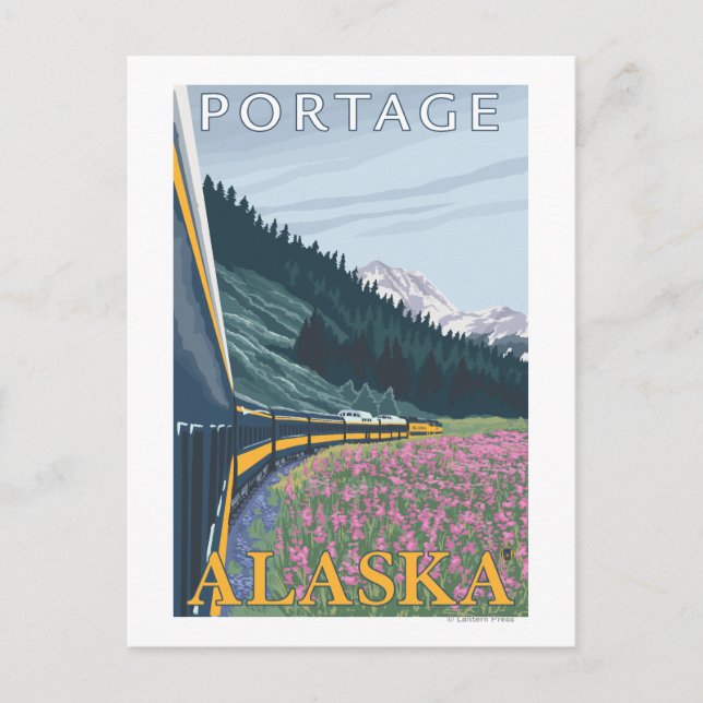 Alaska Railroad Scene - Portage, Alaska Postkarte (Vorderseite)