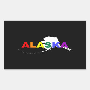 Alaska Rainbow Staat 2 Rechteckiger Aufkleber