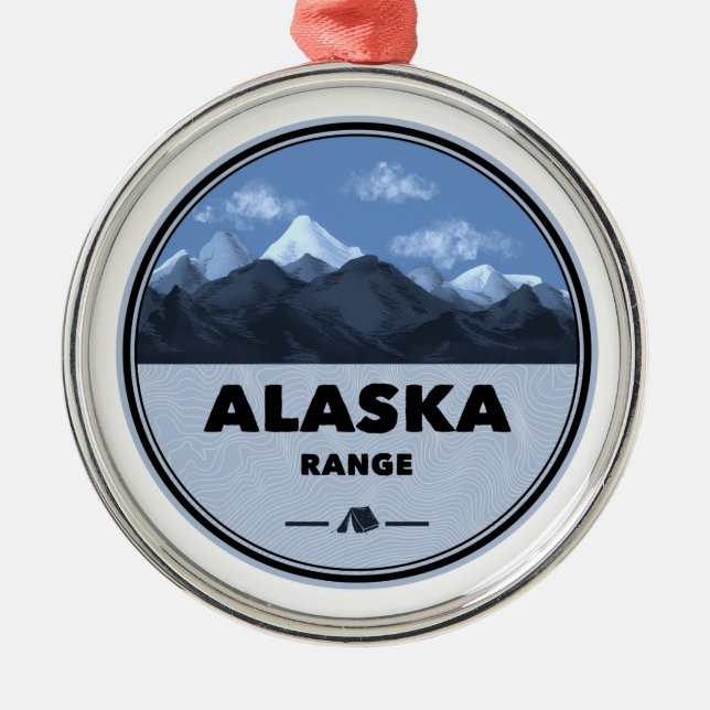 Alaska Range Camping Ornament Aus Metall (Vorne)