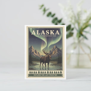 Alaska Reise Vintage-Kunstwerk Postkarte