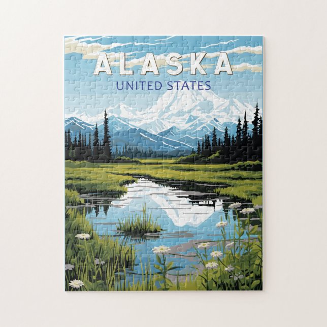Alaska Reisen Kunst Vintag (Vertikal)