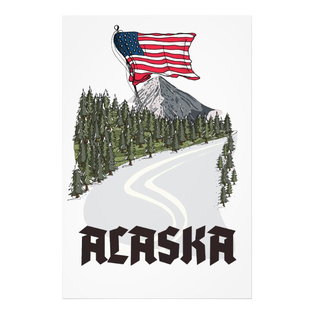 Alaska-Reiseplakat Fotodruck (Vorne)