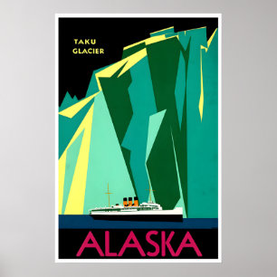 Alaska Reiseplakat Taku-Gletscher Art Kreuzfahrt S Poster