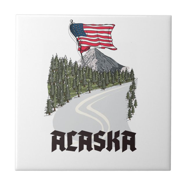 Alaska-Reiseposter Fliese (Vorderseite)