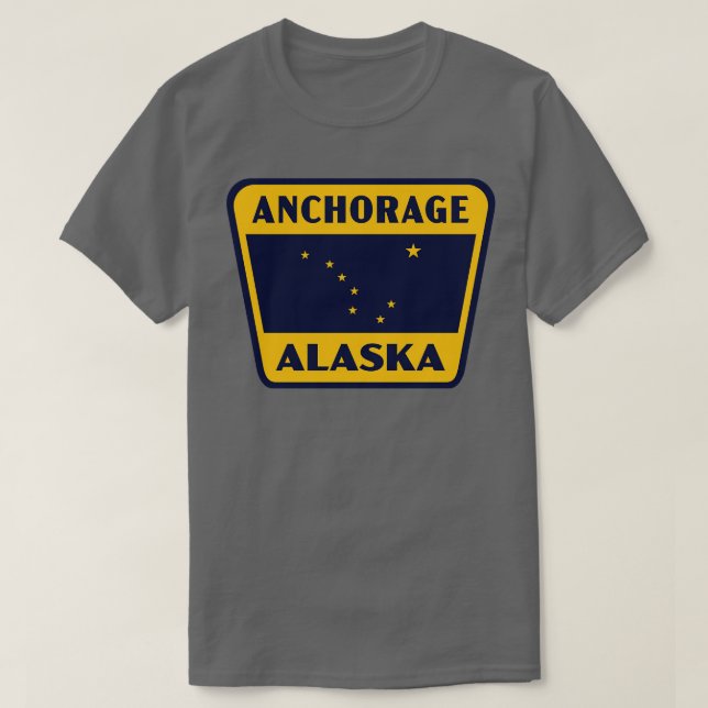 Alaska Retro Abzeichen Gelb T-Shirt (Design vorne)