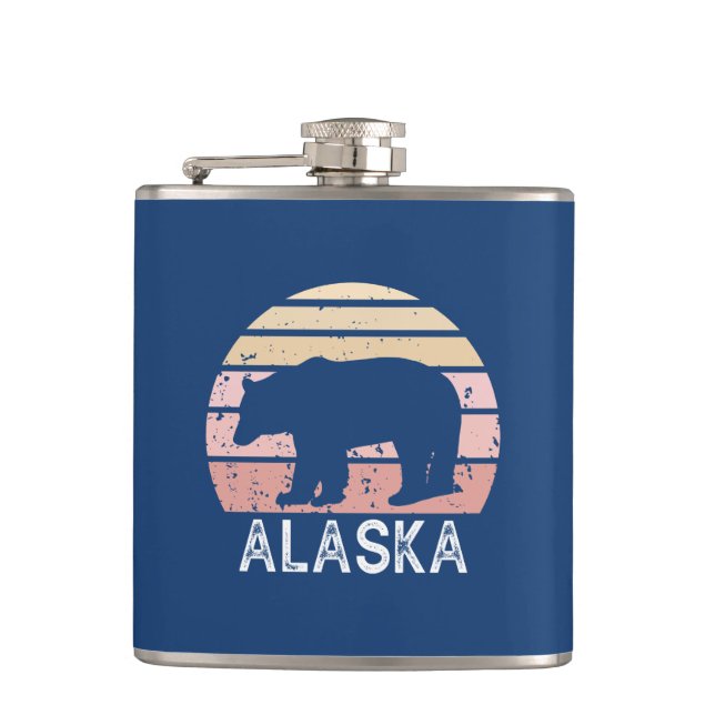 Alaska Retro Bear Flachmann (Vorderseite)