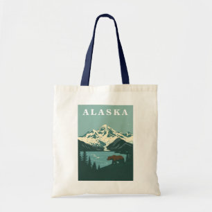 Alaska Retro Reise Grizzlybär Tragetasche