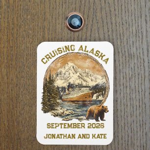 Alaska-Retro-Tour Schiff Türschild abgenutzt Magnet