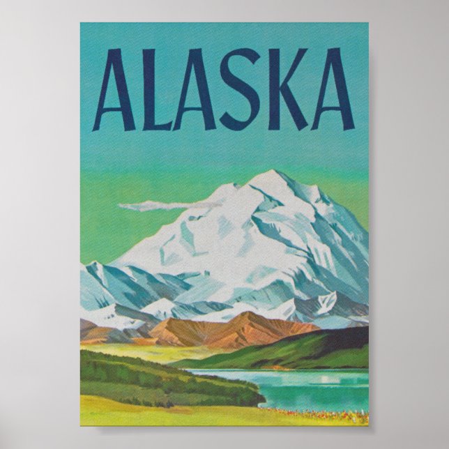 Alaska Retro Vintage Travel Poster (Vorne)