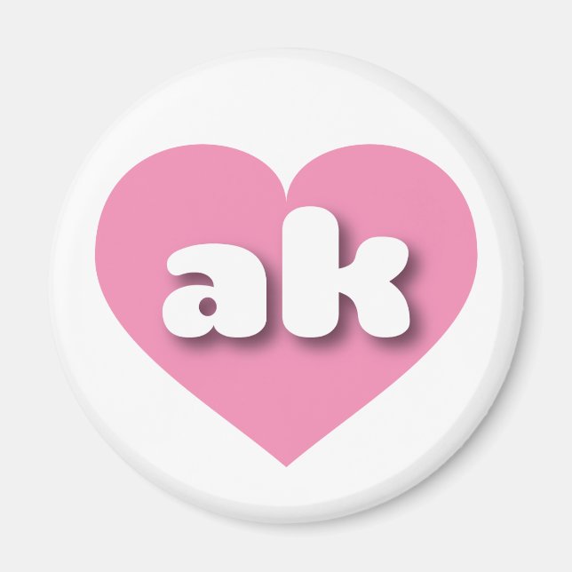 Alaska rosa Herz - I Liebe ak Magnet (Vorne)