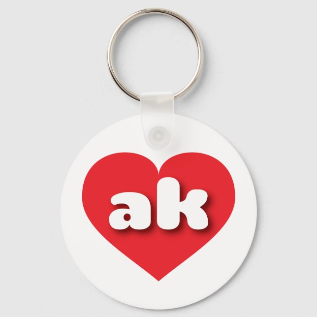 Alaska rotes Herz - I Liebe ak Schlüsselanhänger (Vorderseite)