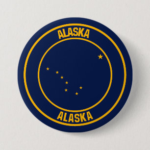 Alaska Round Emblem Button