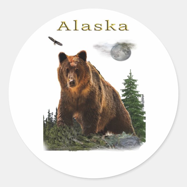 Alaska Runder Aufkleber (Vorderseite)