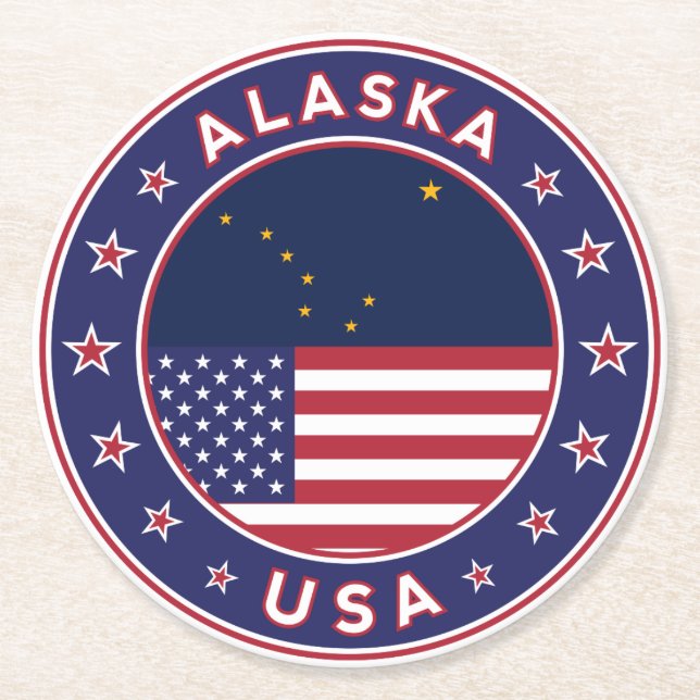 Alaska Runder Pappuntersetzer (Vorderseite)
