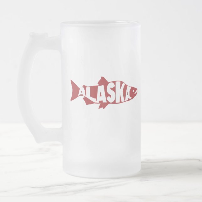 Alaska Salmon Mattglas Bierglas (Links)
