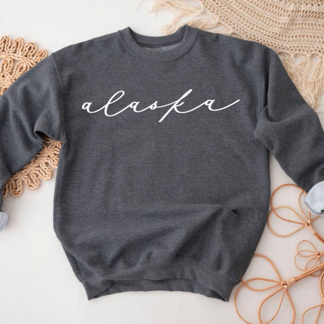 Alaska Script State Damen Sweatshirt (Von Creator hochgeladen)