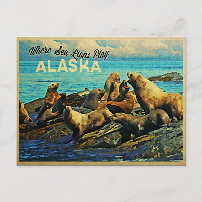 Alaska Sea Lions Postkarte (Vorderseite)