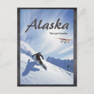 Alaska Ski Flugzeug Berg Postcard Postkarte