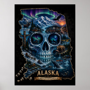 Alaska-Skull-Illusion Astigmatism STATE of Mind Poster