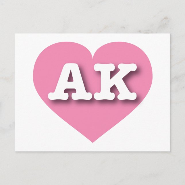 Alaska Solid Pink Heart - I Liebe AK Postkarte (Vorderseite)