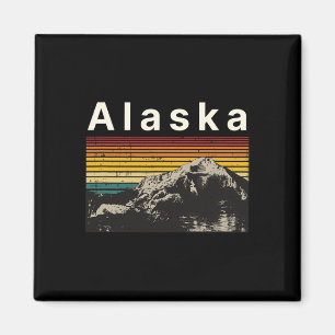 Alaska Souvenir Wandern Berge Sonnenuntergang Vint Magnet