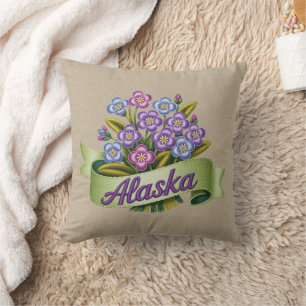 Alaska Staat Blume Emblem Kissen