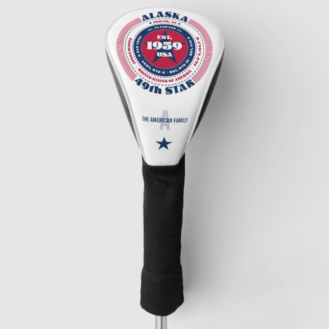 Alaska Staat Circle Custom Golf Head Cover Golf Headcover (Vorderseite)