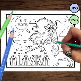 Alaska-Staat-Form und Faktenfärbung Flyer