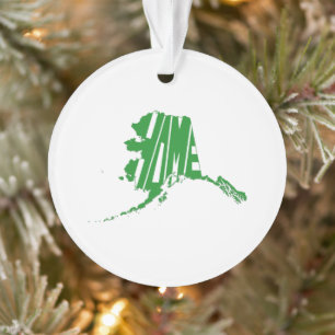 Alaska Staat Gestalten Zuhause Word Art Grün Ornament