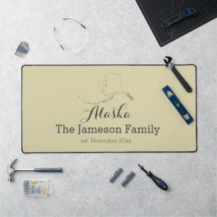 Alaska Staat Karte Kontur Familie personalisiert Schreibtischunterlage