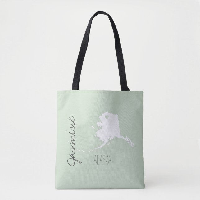 Alaska-Staat-Karte mit Herzname Tasche (Vorderseite)