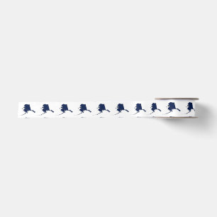 Alaska Staat Kontur Karte und Flagge Satinband
