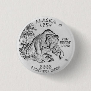 Alaska Staat Quarter Button