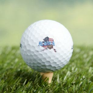 Alaska Staat United Staaten Map Vintag USA Golfball
