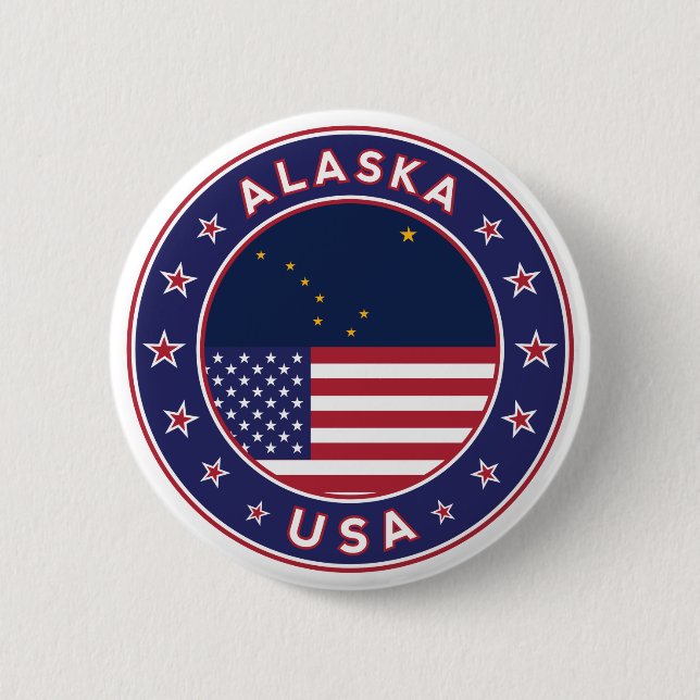 Alaska, Staaten der USA Button (Vorderseite)