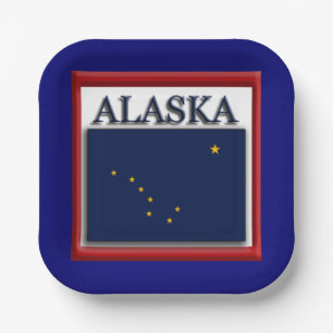 Alaska-Staatsflagge 7" Teller auf Papier