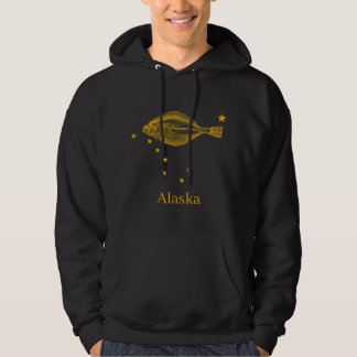 Alaska Staatsflagge Halibut Fischen Hoodie