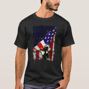 Alaska-Staatsflagge störte US-amerikanisches Patri T-Shirt