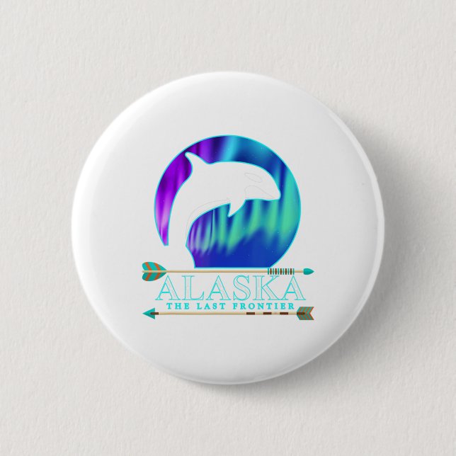 Alaska Staatsstolz Alaska Nordlichter Alaskan Button (Vorderseite)