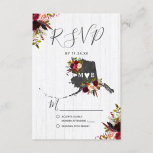 Alaska State Destination Mariage rustique RSVP