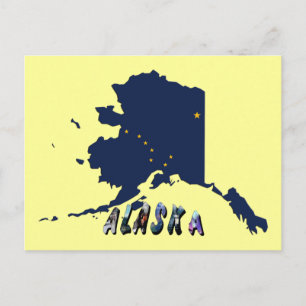 Alaska State Flag Blau Karte & Gelbe Sterne Reise