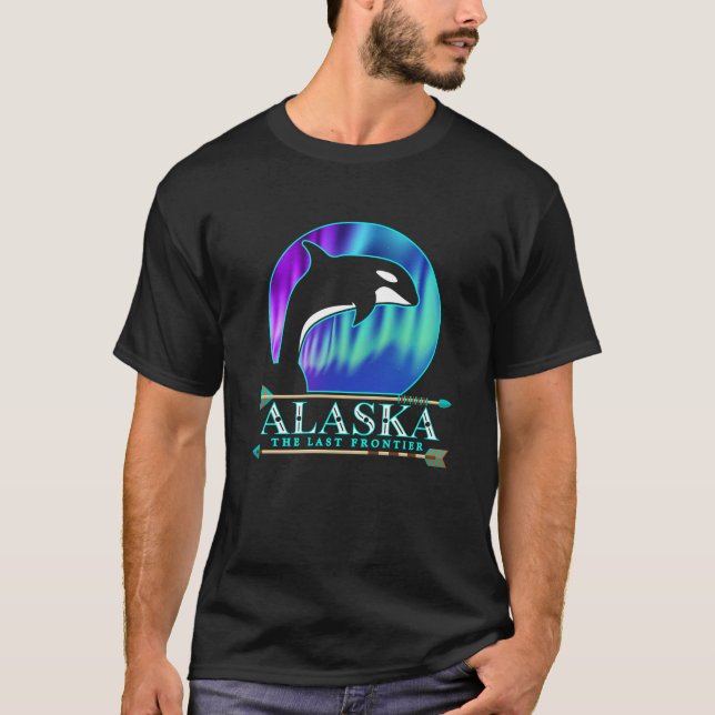 Alaska State Stolz Alaska Nördliche Lichter Alaska T-Shirt (Vorderseite)