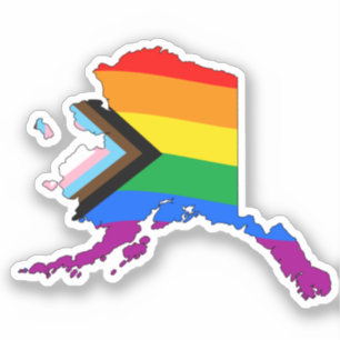 Alaska State Stolz LGBTQ Fortschritt Stolz Aufkleber