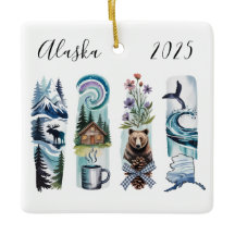 Alaska State Watercolor Weihnachtsbaumschmuck – No