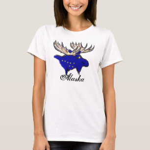 Alaska stolze State-Flag Elch Zoll Ladys Tank