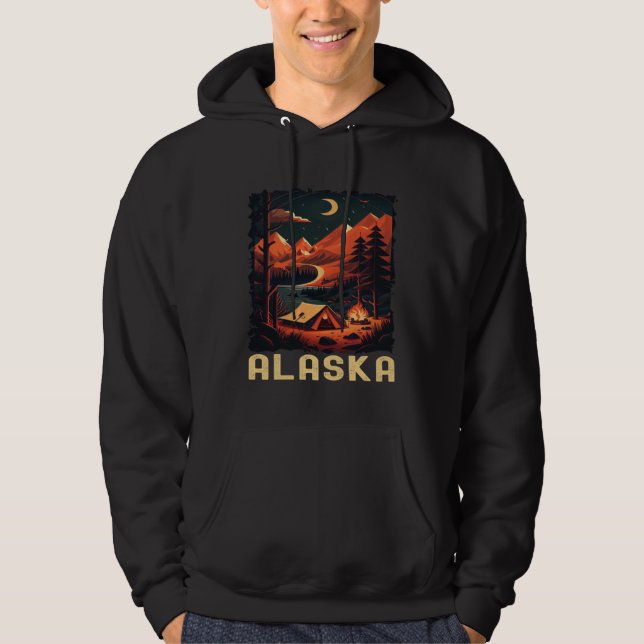 Alaska Sunset retro 70s vintage hiking camping Hoodie (Vorderseite)