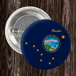 Alaska-Taste, patriotische Alaskan-Flaggenmode Button