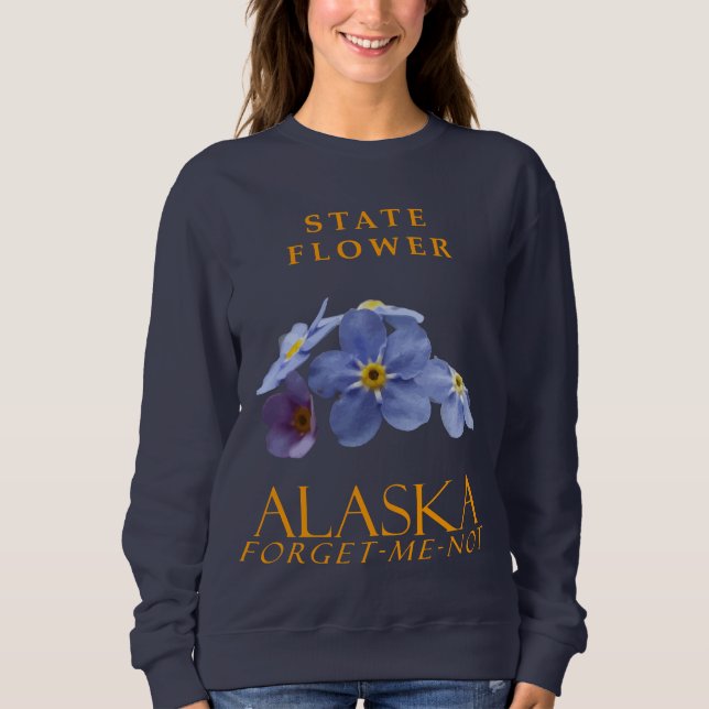 Alaska Territory Blume Blue Vergiss-Me-not Sweatshirt (Vorderseite)